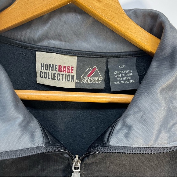 New York Yankees Full Zip Jacket Size XL Tall Black Gray Track Homebase Majestic - Picture 3 of 11